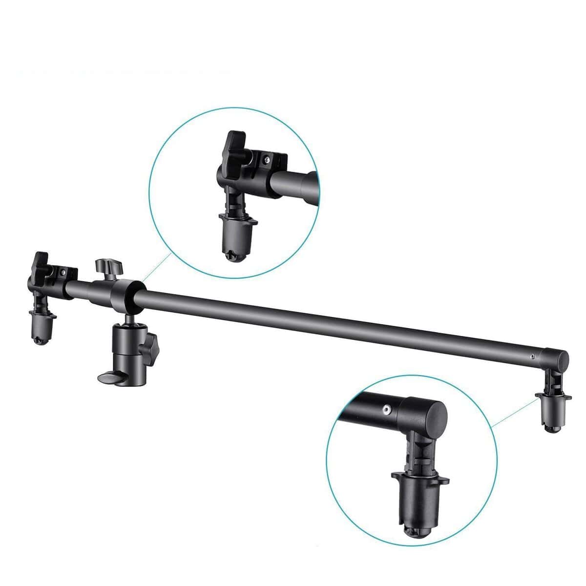 Soporte de cámara ajustable para fotografía y videografía profesional.