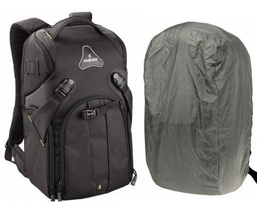 Mochila y funda de protección para equipo fotográfico profesional.