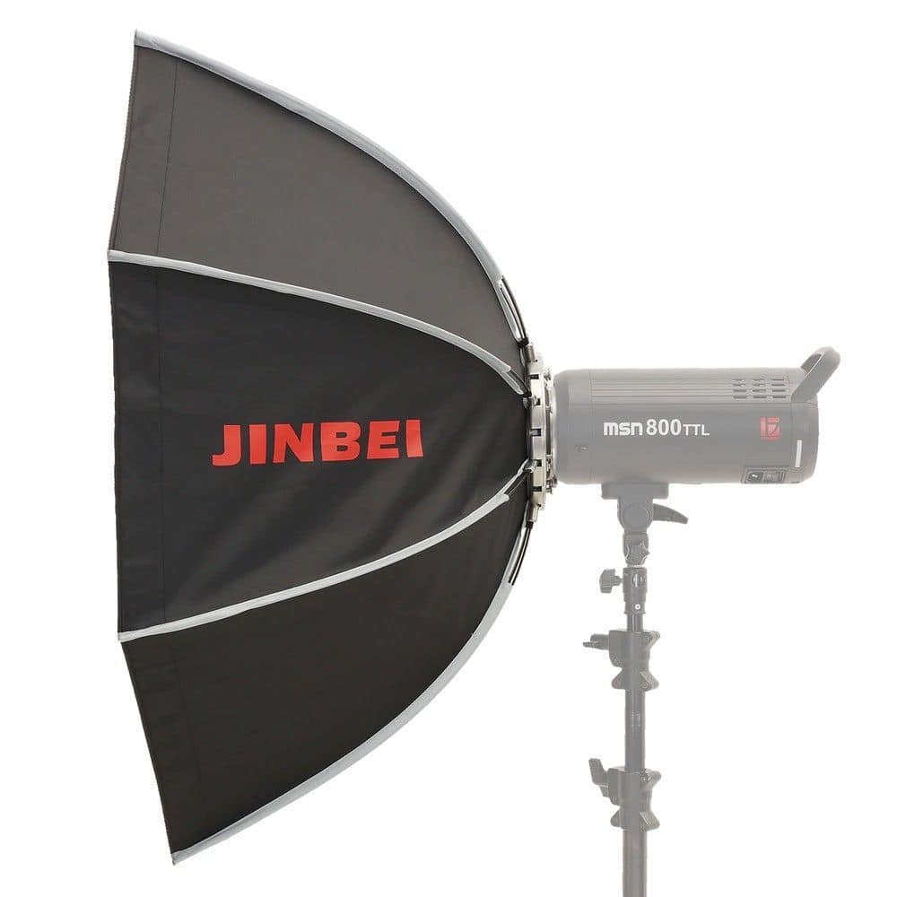 Paraguas de estudio JINBEI con luz de estudio para fotografía profesional.
