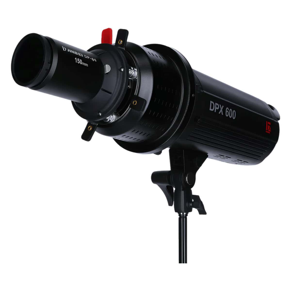 Snoot óptico para fotografía con montura Bowens y lente de 150mm.