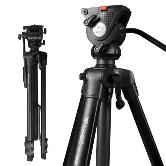 Trípode Weifeng WT-3308A Cabezal fluido Video