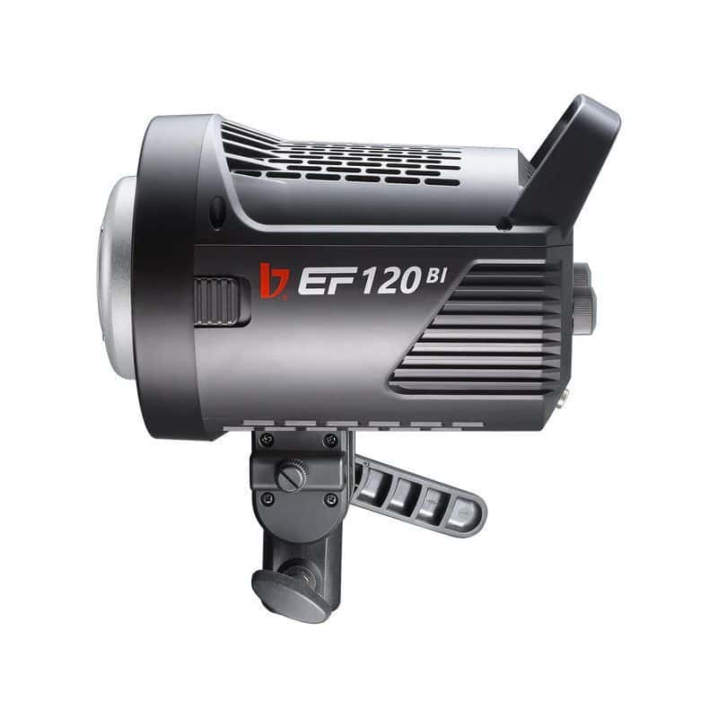 Luz LED bicolor Jinbei EF-120BI con montura Bowens para fotografía.