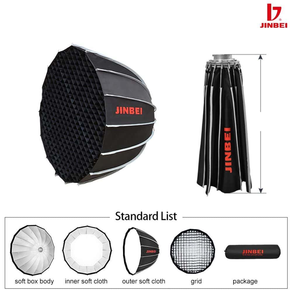 Softbox y accesorios Jinbei KE-90 para iluminación profesional.