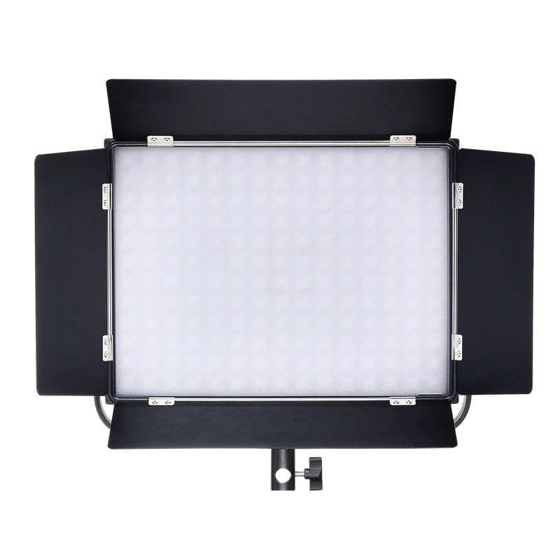 Panel LED RGB Jinbei P80-RGB con control Bluetooth y accesorios.