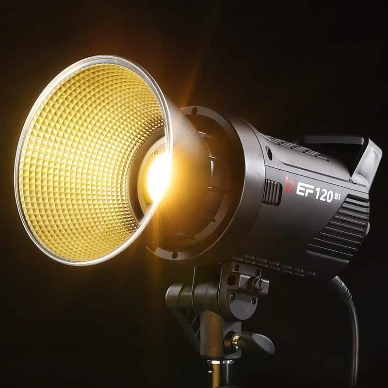 Luz LED bicolor Jinbei EF-120BI para fotografía profesional.