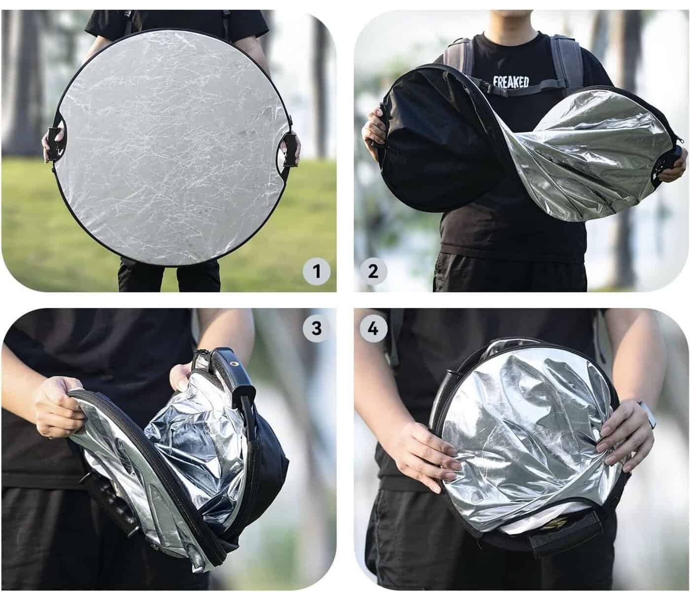 Disco de fotografía plegable de 80cm con accesorios y bolsa de transporte.