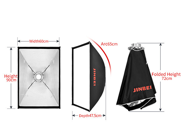 Softbox Jinbei 60x90cm KE-60*90 Armado Rapido - Imagen 7