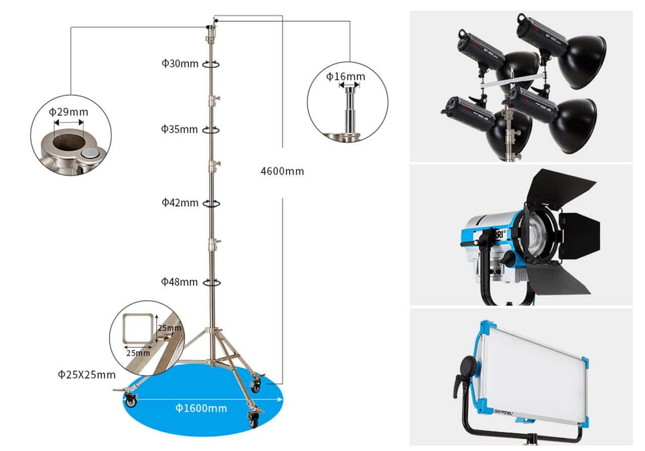 Equipo de iluminación y accesorios para fotografía profesional.