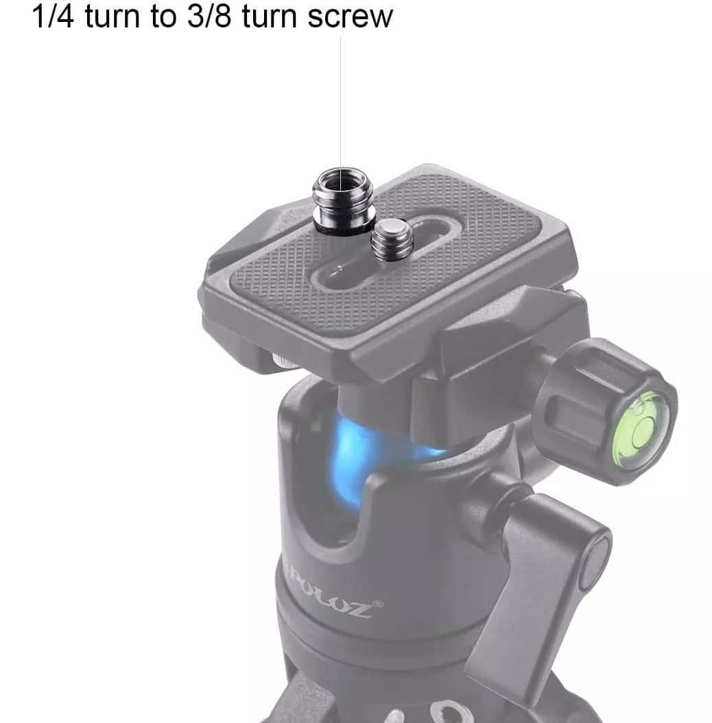 Adaptador de tornillo 1/4 a 3/8 para accesorios de fotografía.