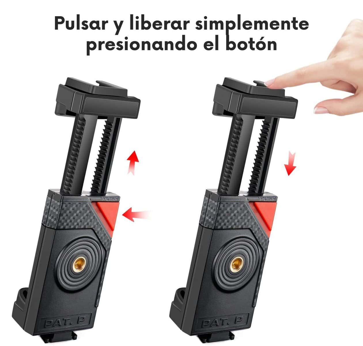 Adaptador Jinbei EQ-1 para trípode y celular, fácil de usar y ajustar.