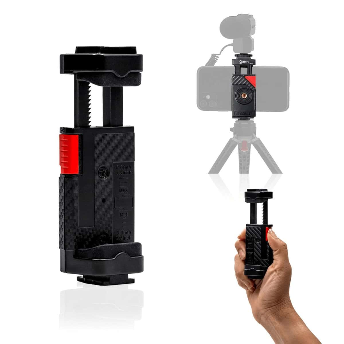 Adaptador Jinbei EQ-1 para trípode y celular para fotografía.