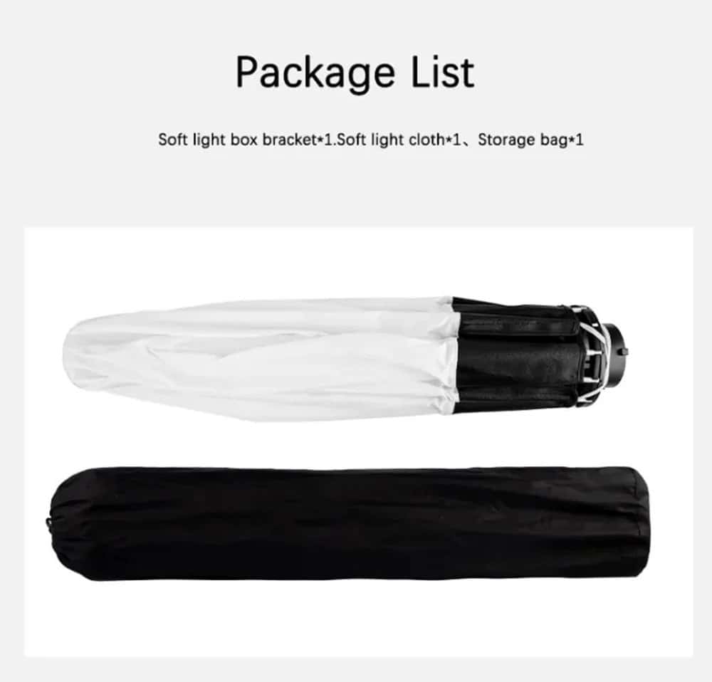 Softbox de 65cm para fotografía con accesorios de calidad.