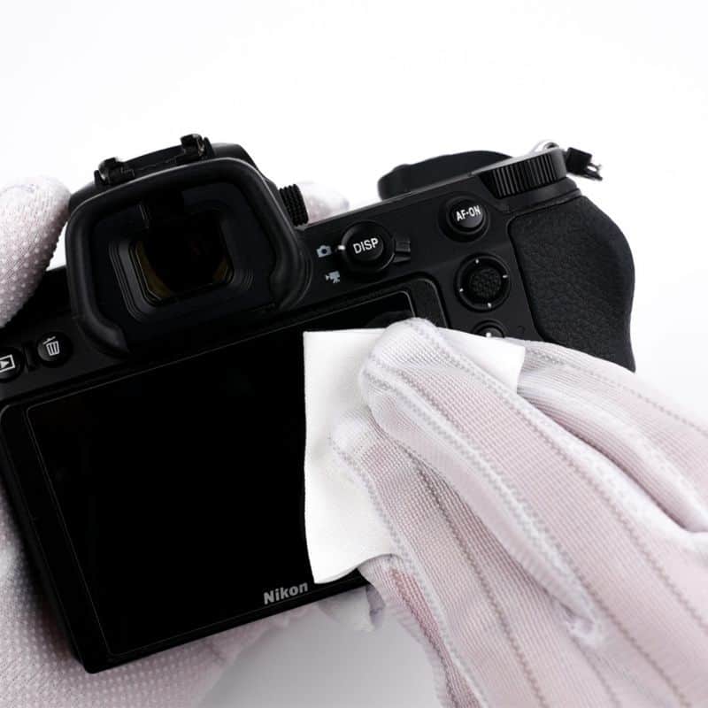 Paño de limpieza para cámaras y accesorios fotográficos.