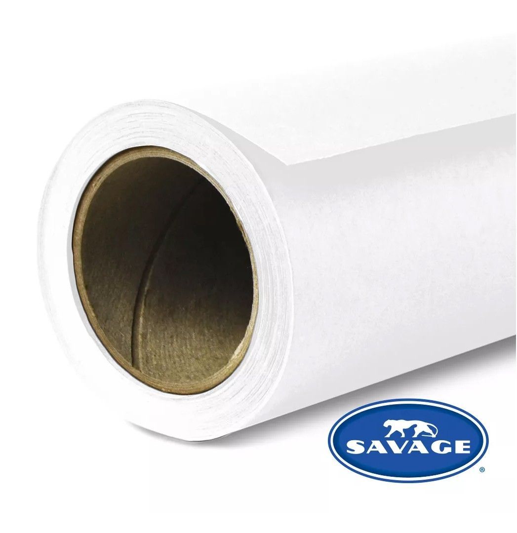 Rollo Papel Sinfín 2,7 x 11m Blanco (Super White) Savage P/ Fondo de Estudio