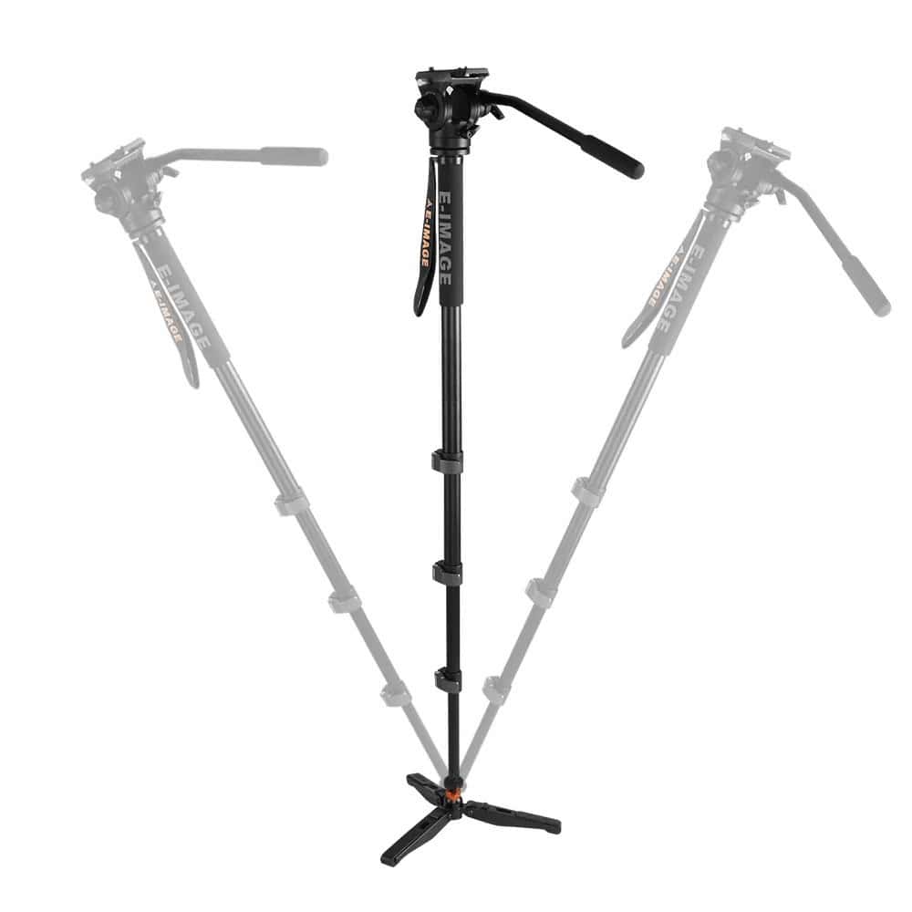 Monopie E-image MA600+610FH con cabezal fluido para fotografía.