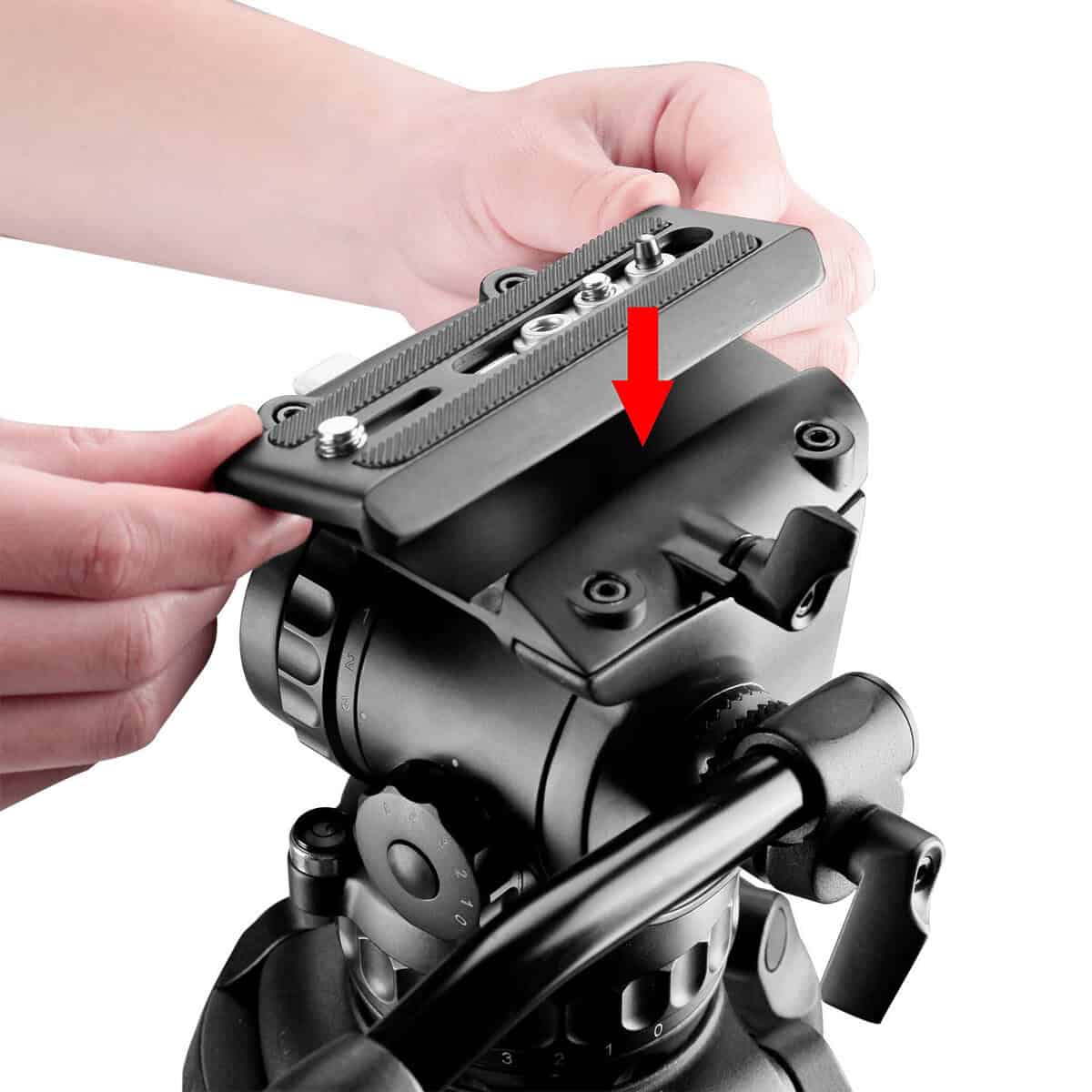 Cabezal fluido para trípode E-image EG06A2 en fotografía profesional.