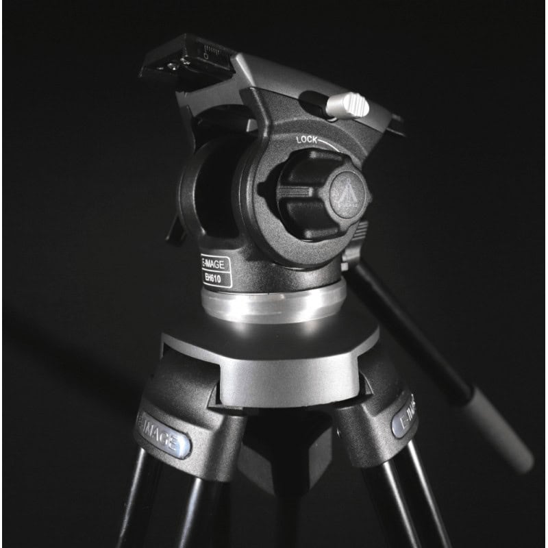 Trípode profesional E-image EK610 con cabezal fluido para fotografía y video.