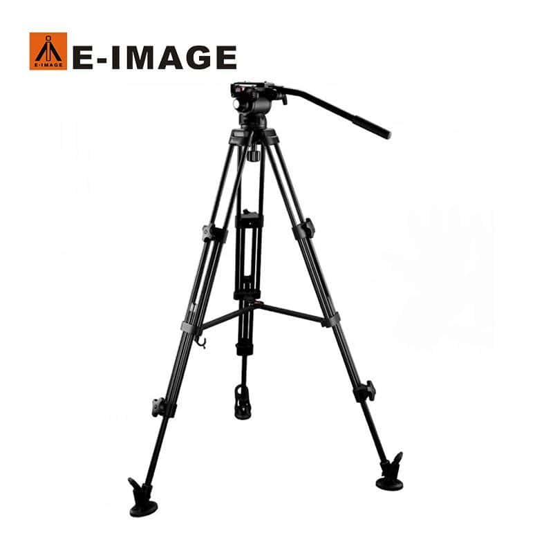 Trípode profesional E-image EG03A2 con cabezal fluido para fotografía y video.