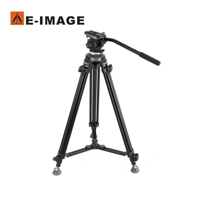 Trípode profesional E-image EK610 con cabezal fluido para fotografía y video.