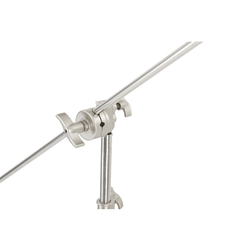 Rótula de acero inoxidable para soporte de iluminación en fotografía.
