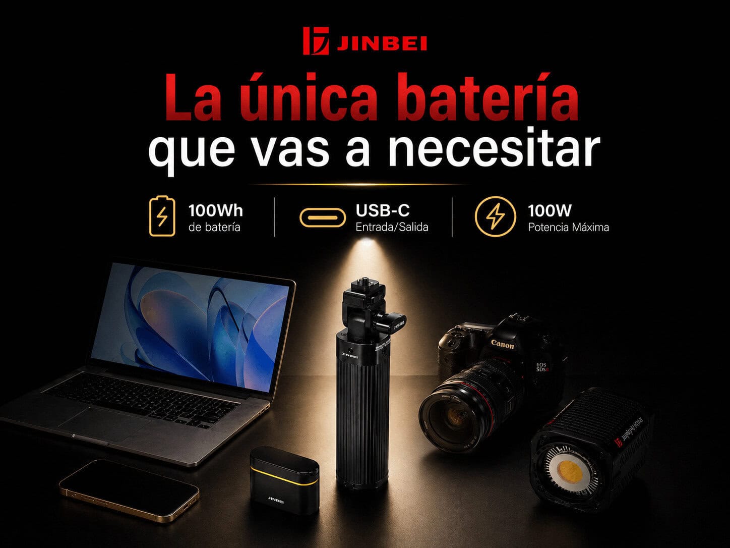 Batería Jinbei BG-98 para cámaras y accesorios fotográficos.