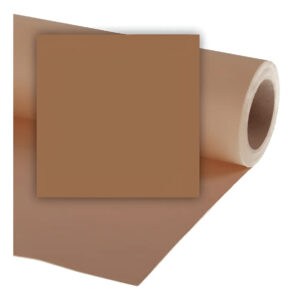 Rollo de papel sinfín marrón para fondo de estudio de 1,35x10m.
