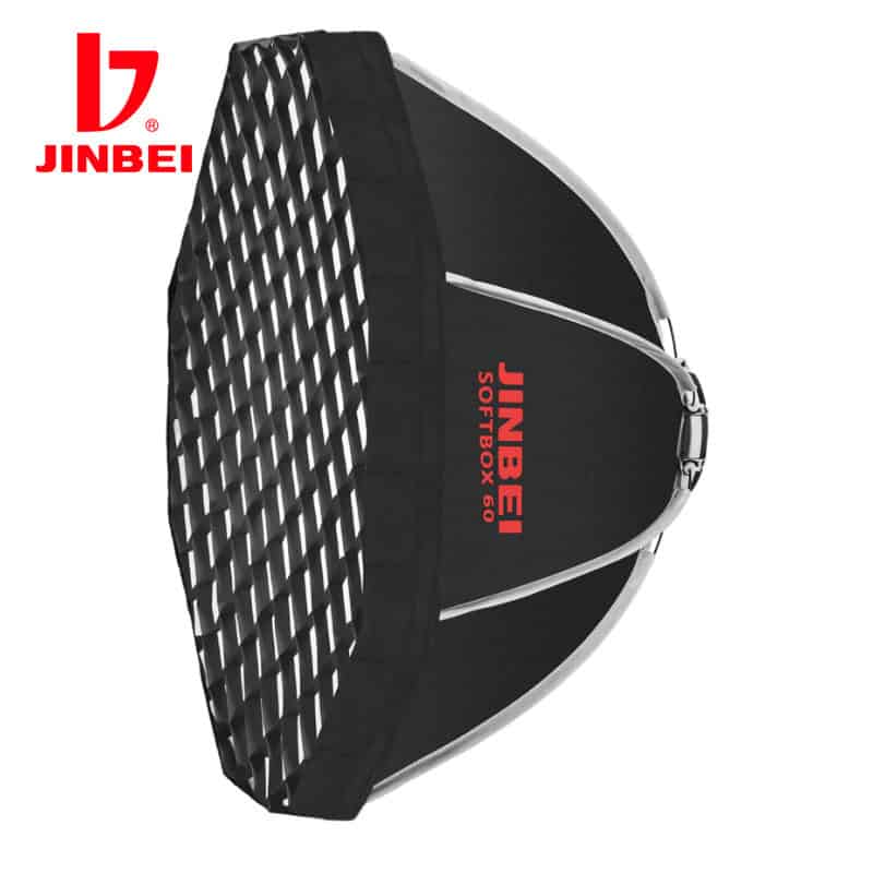 Softbox Jinbei 60cm para iluminación profesional en fotografía.