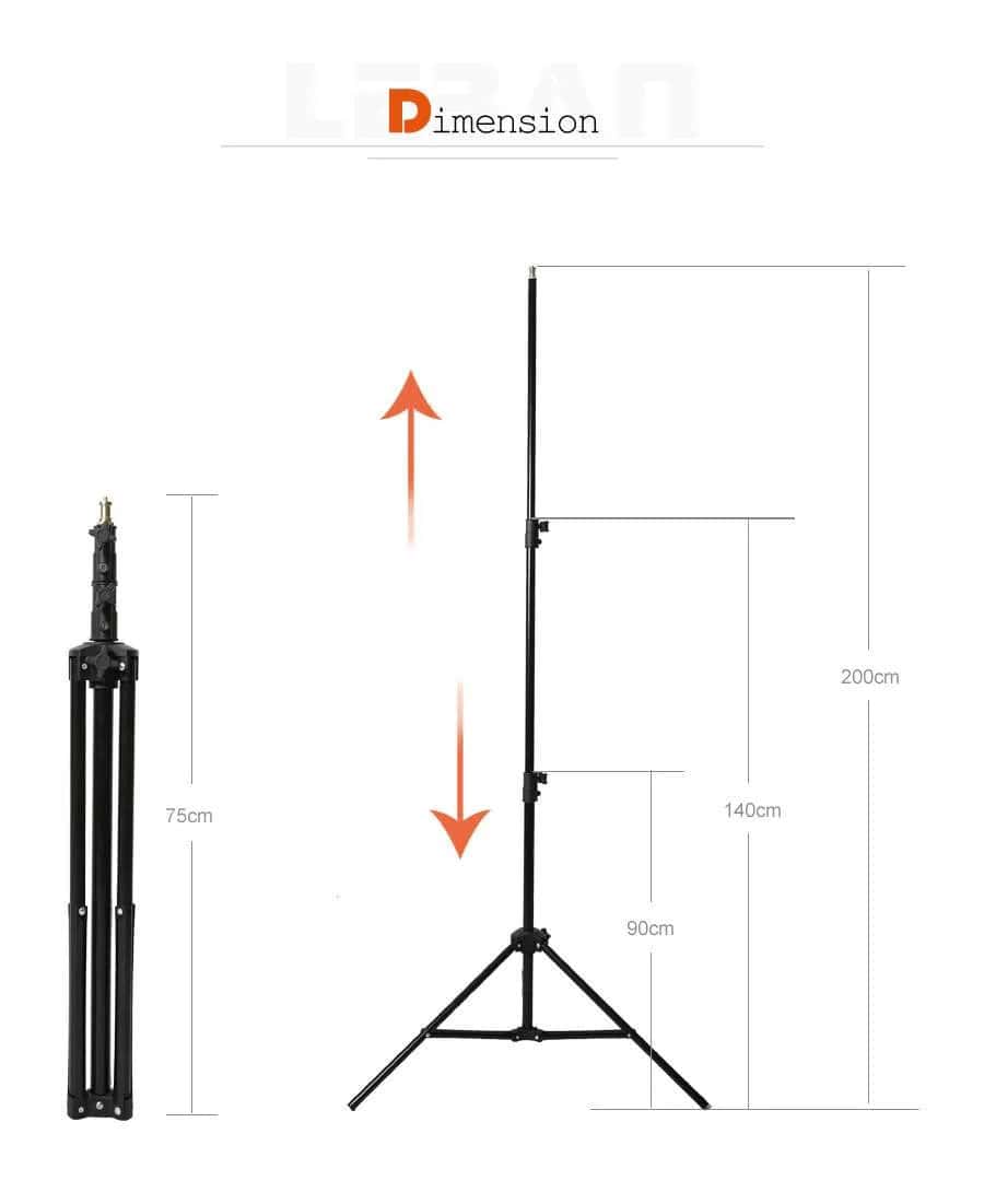 Trípode de iluminación profesional de 2 metros GODOX para fotografía y video.