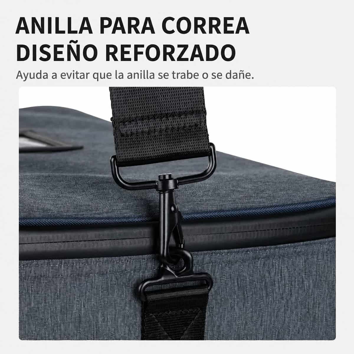 Anilla reforzada para correas de cámaras, resistente y duradera.