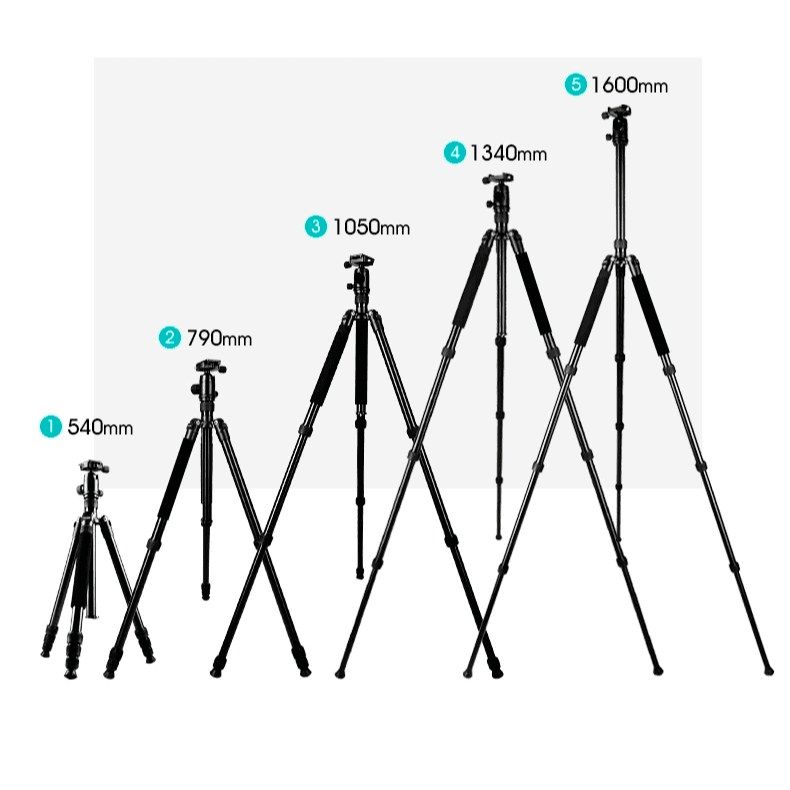 Trípode y monopie ajustables para fotografía profesional.