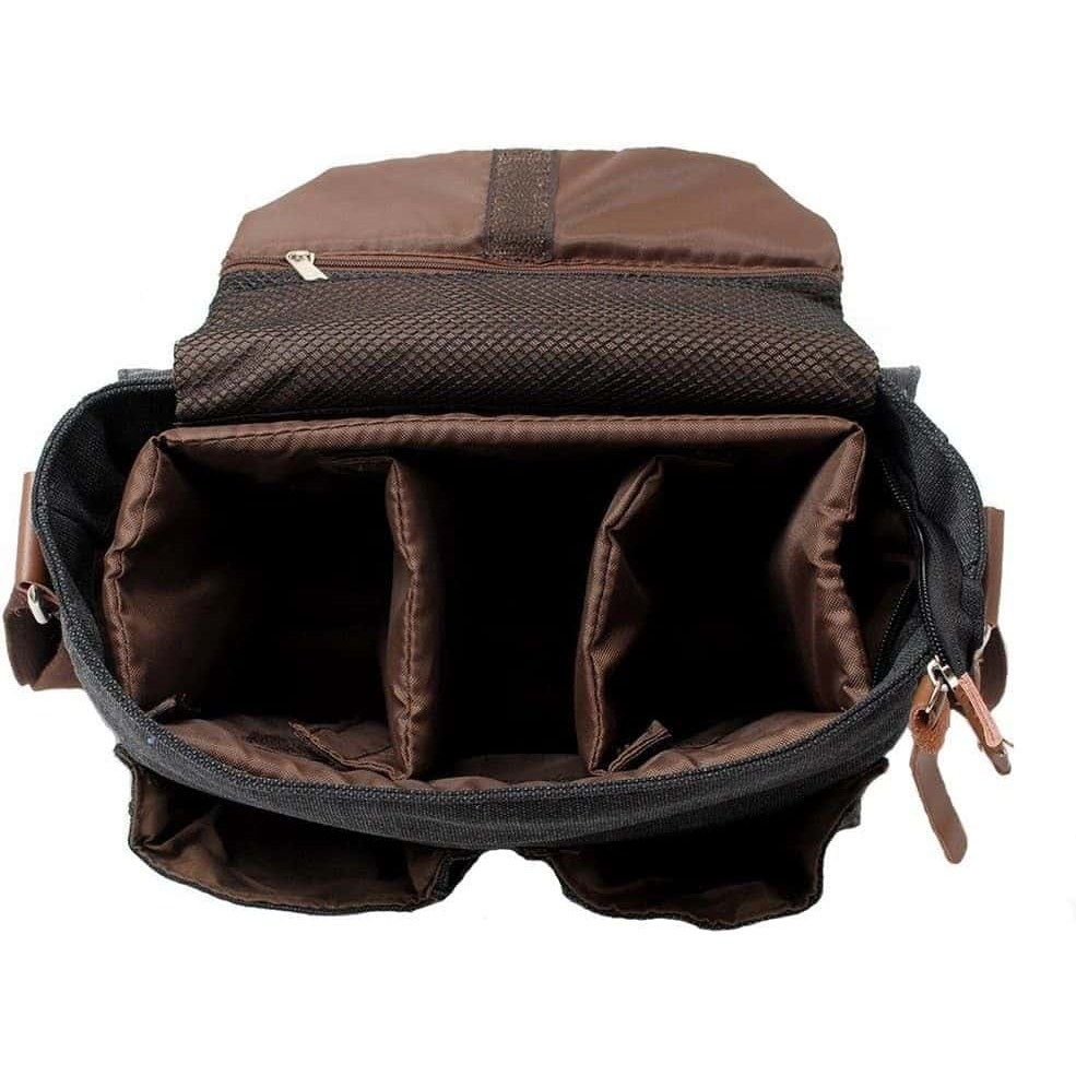 Bolso para cámaras vintage Selens con compartimentos internos.