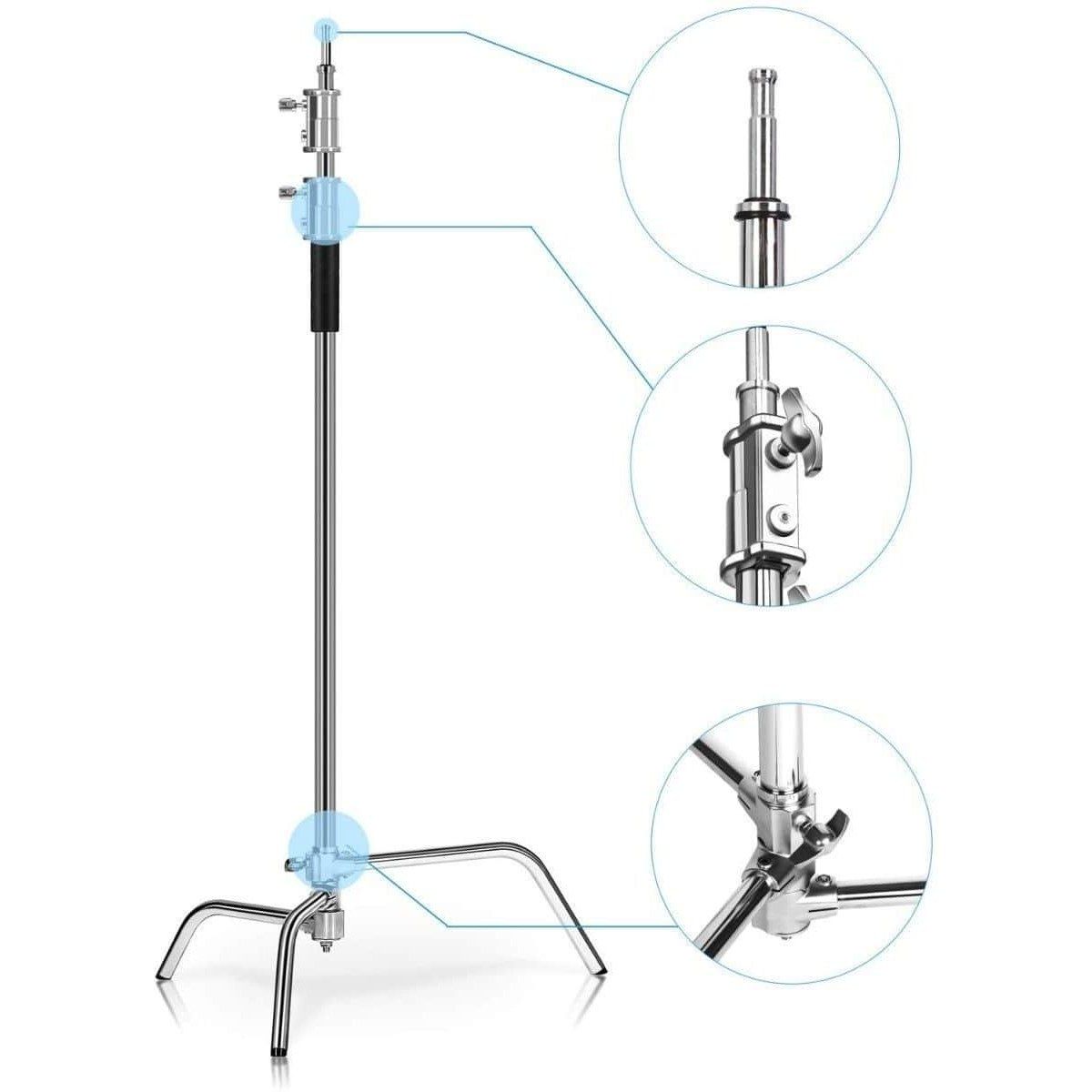 Tripode Iluminacion C-stand Jirafa 3m Acero Inox con Brazo: vista 3