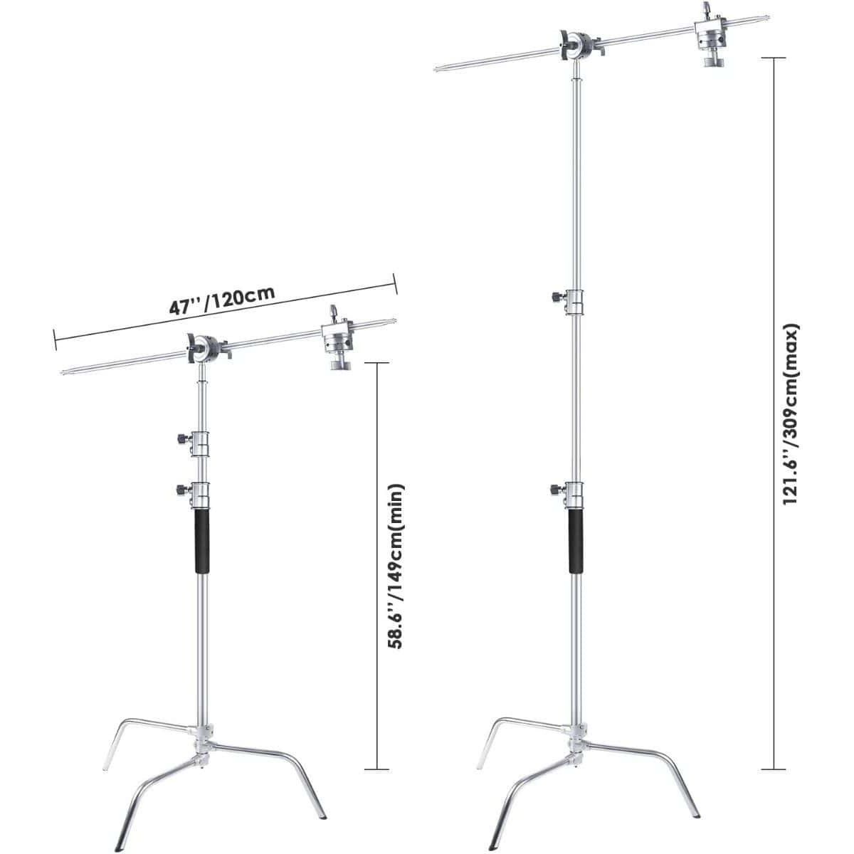 Tripode Iluminacion C-stand Jirafa 3m Acero Inox con Brazo: vista 6