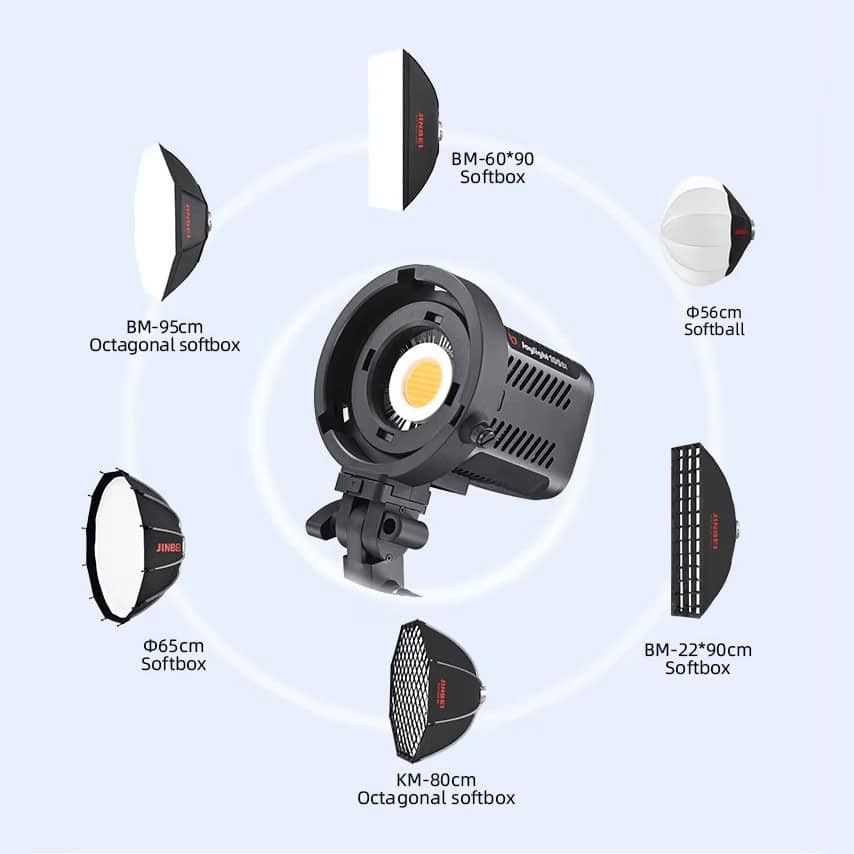 Accesorios de iluminación para fotografía con adaptador Bowens Jinbei ET-4.