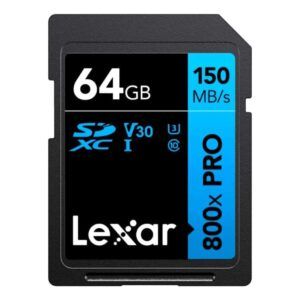 Tarjeta SDXC Lexar 800X PRO 64GB UHS-I V30 150MB/S