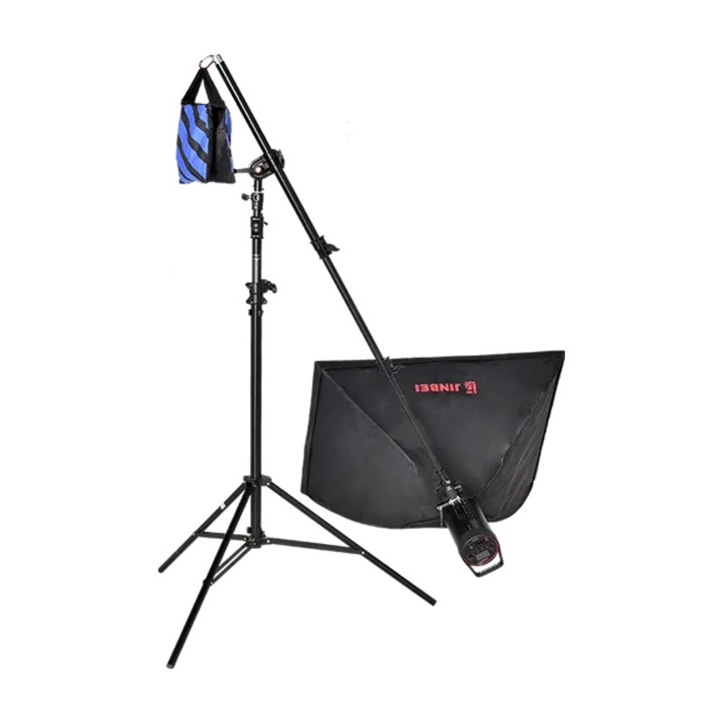Brazo jirafa Jinbei L-210 sosteniendo un softbox en ángulo